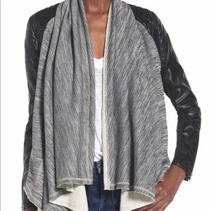 Blank NYC sweatshirt jacket faux leather